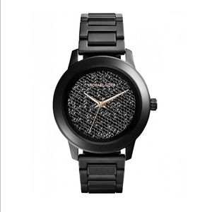 MK Kinley Black watch with rose gold highlights